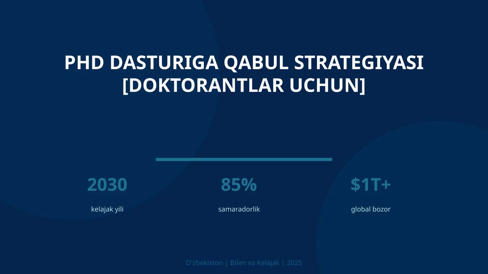 PhD DASTURIGA QABUL STRATEGIYASI [DOKTORANTLAR UCHUN] 1