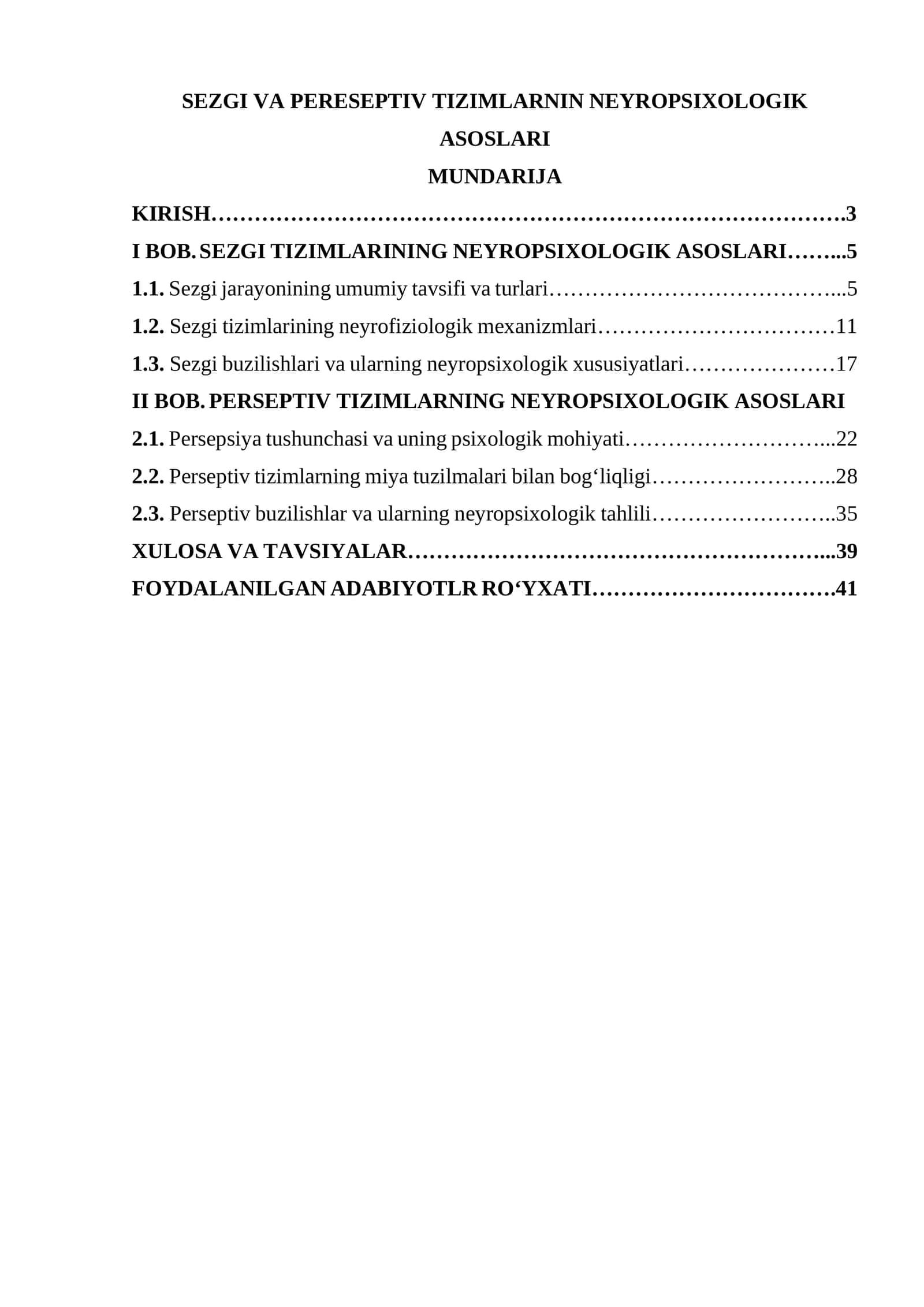 SEZGI VA PERESEPTIV TIZIMLARNIN NEYROPSIXOLOGIK ASOSLARI 1