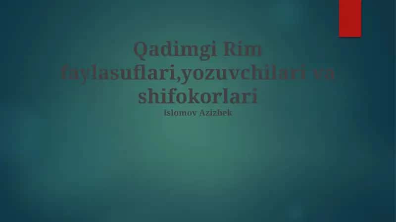 Qadimgi Rim faylasuflari 1