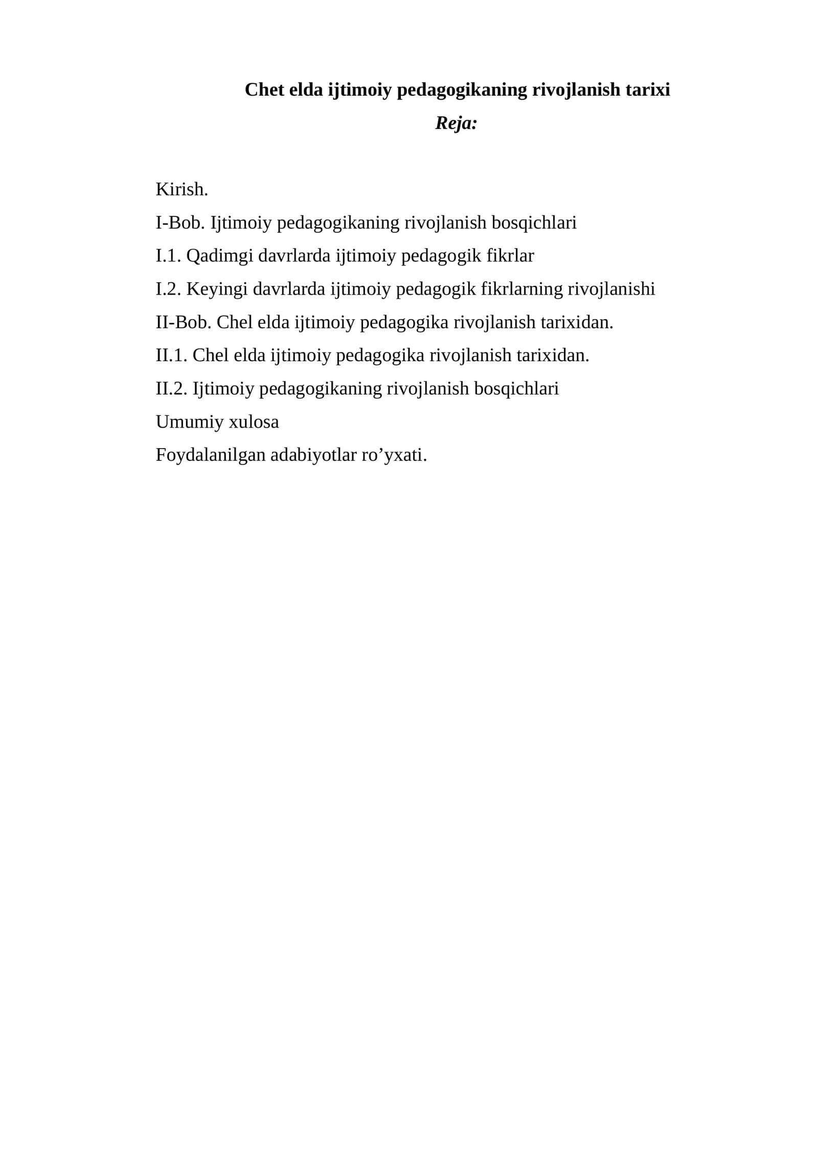 Chet elda ijtimoiy pedagogikaning rivojlanish tarixi 1