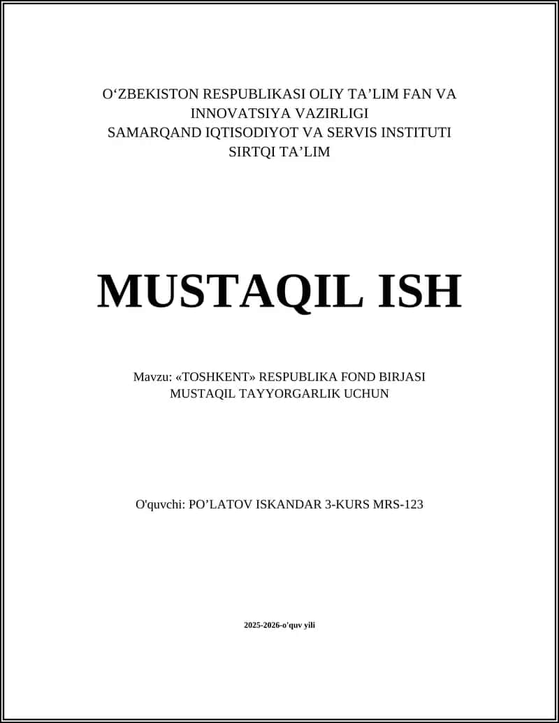 Toshkent Respublika Fond Birjasi 1