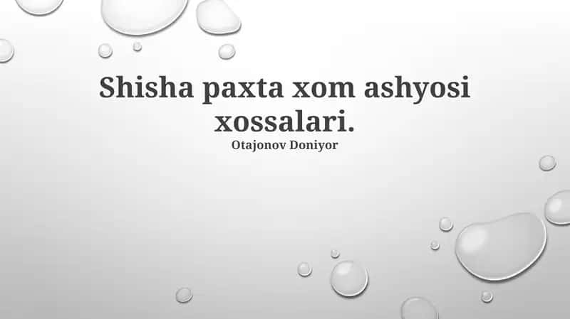 Shisha paxta xom ashyosi xossalari 1