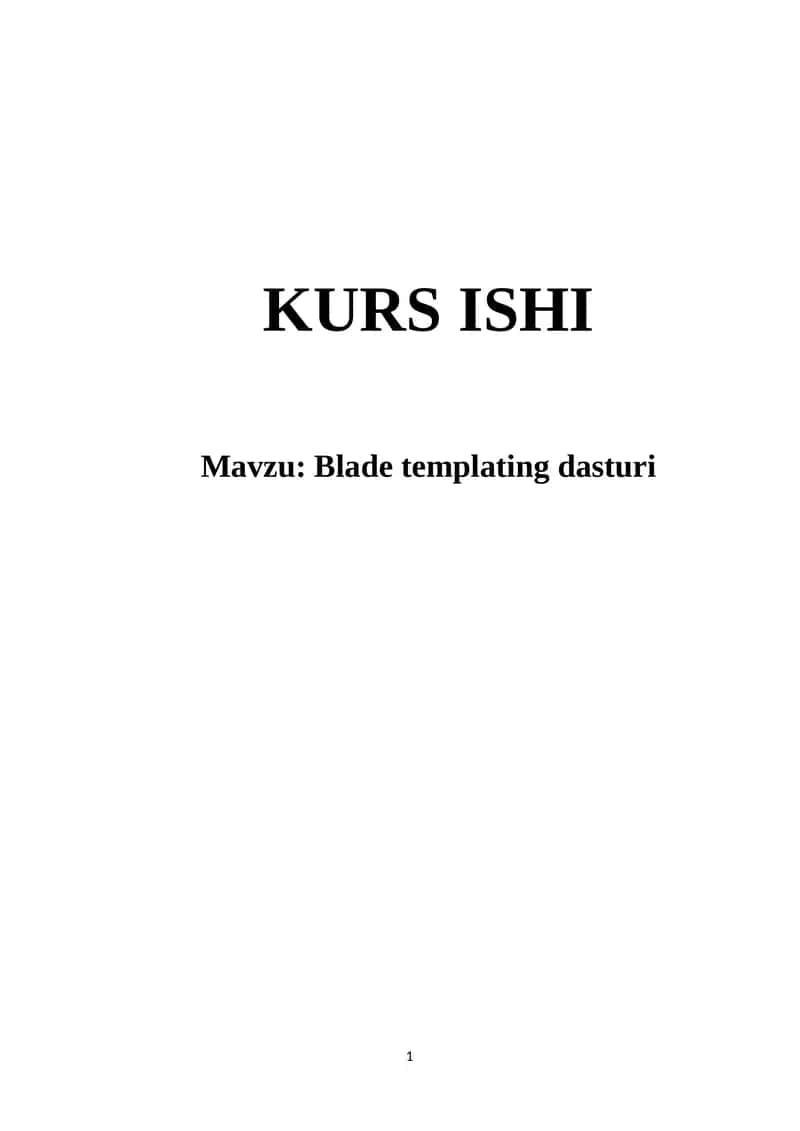 Blade templating dasturi 1