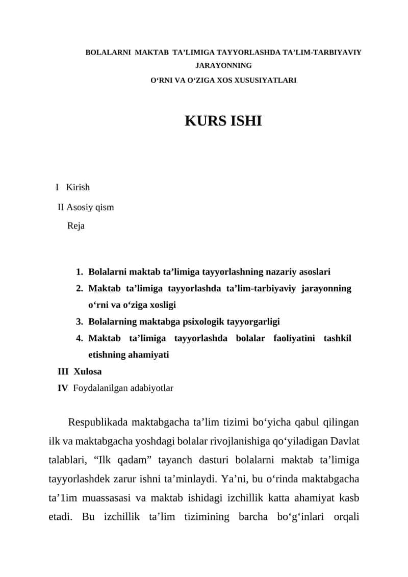 Bolalarni maktab ta’limiga tayyorlash 1