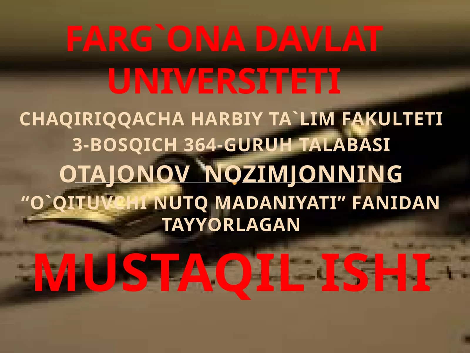 O`ZBEK TILIDA ISH YURITISH 1