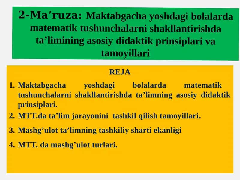 Maktabgacha yoshdagi bolalarda matematik tushunchalarni shakllantirish 1