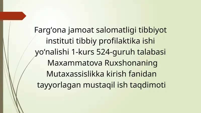 Tibbiy profilaktika ishi 1