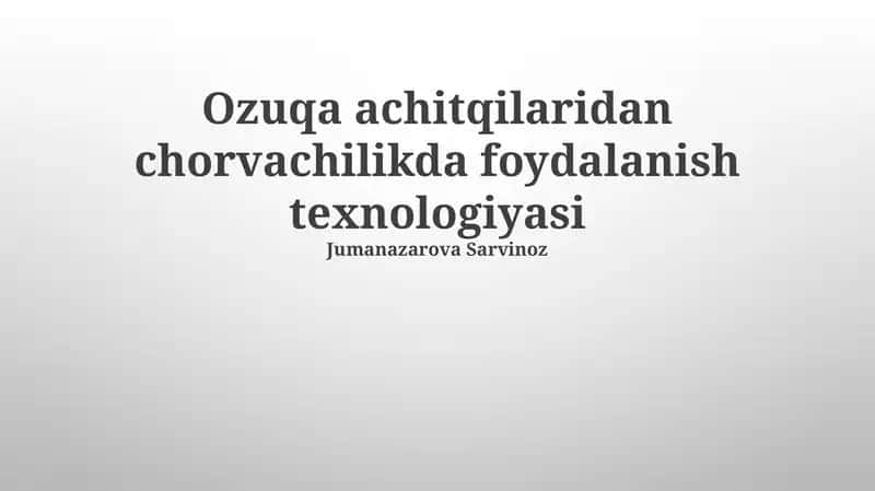 Ozuqa Achitqilaridan Foydalanish Samaradorligini Oshirish Usullari 1