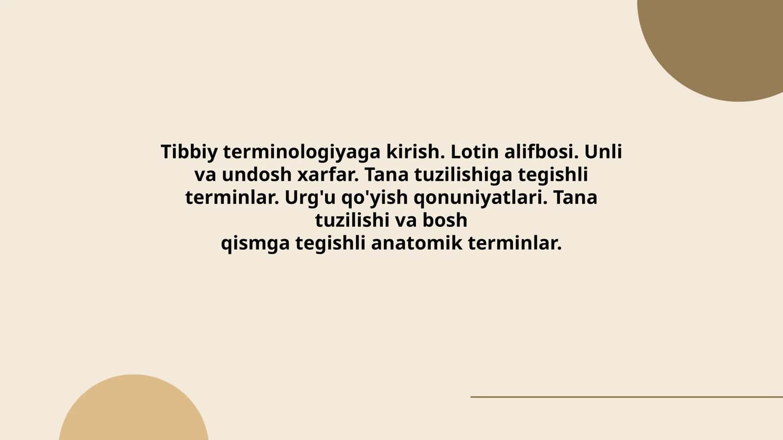Tibbiy terminologiyaga kirish 1