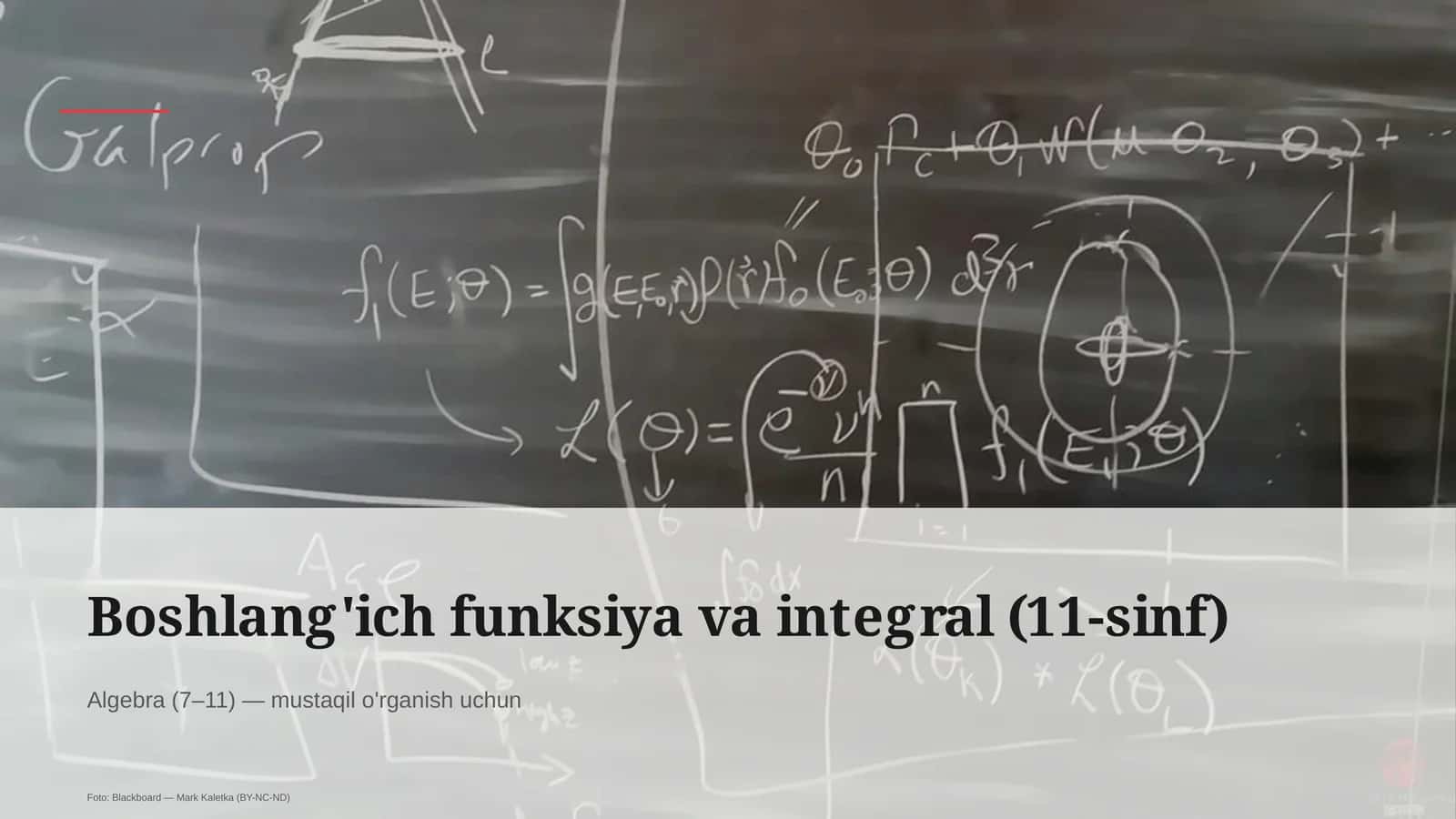 Boshlang'ich funksiya va integral (11-sinf) 1