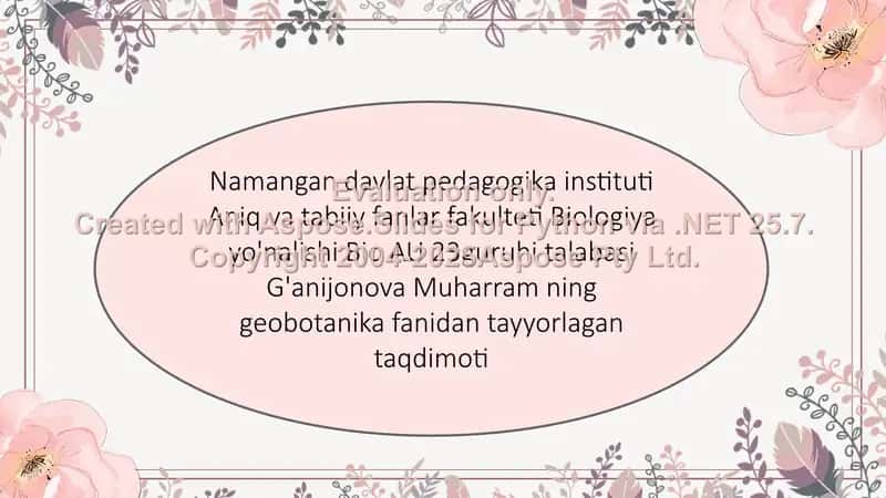 Geobotanika fanidan taqdimot 1