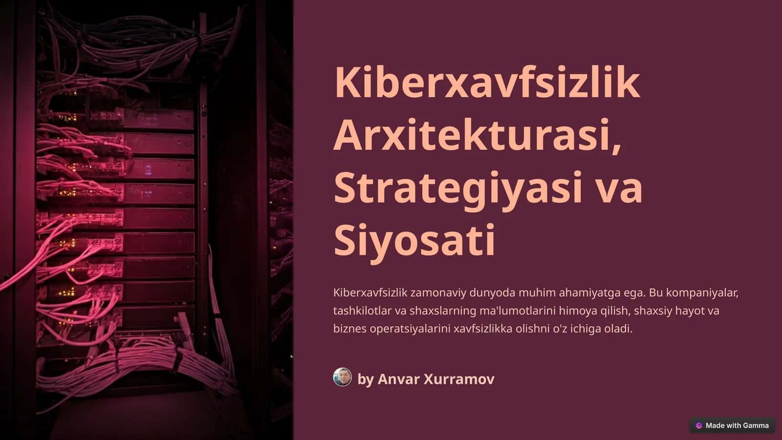Kiberxavfsizlik Arxitekturasi, Strategiyasi va Siyosati 1