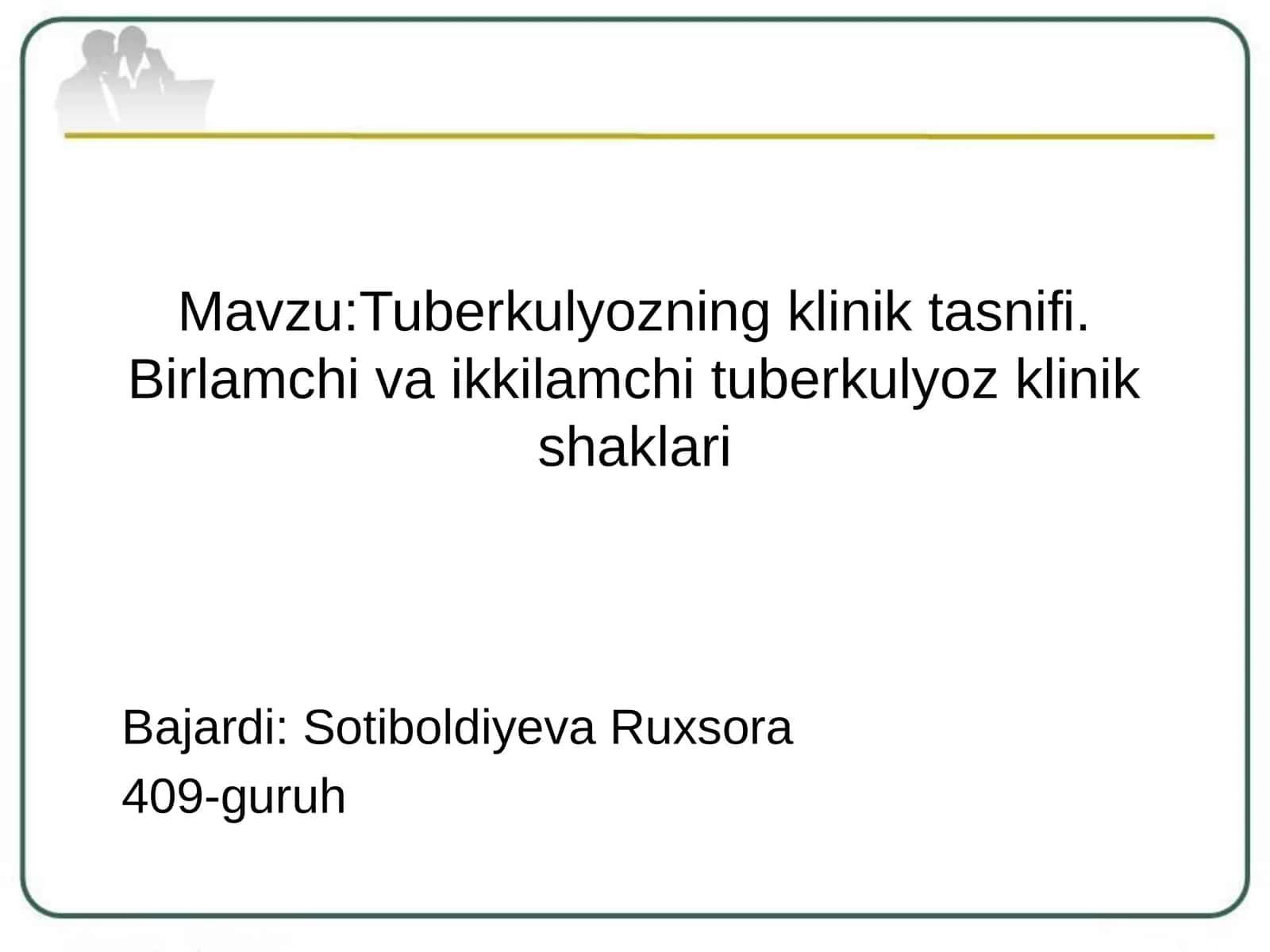 Tuberkulyozning kliniktasni fi 1