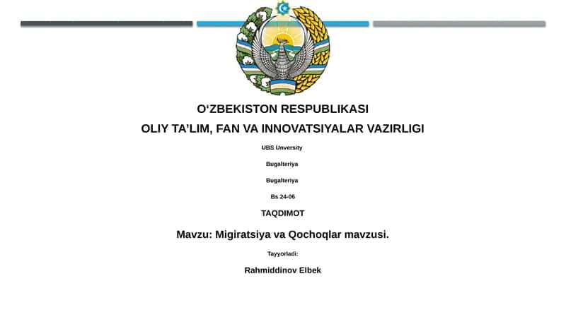 Migiratsiya va Qochoqlar mavzusi 1
