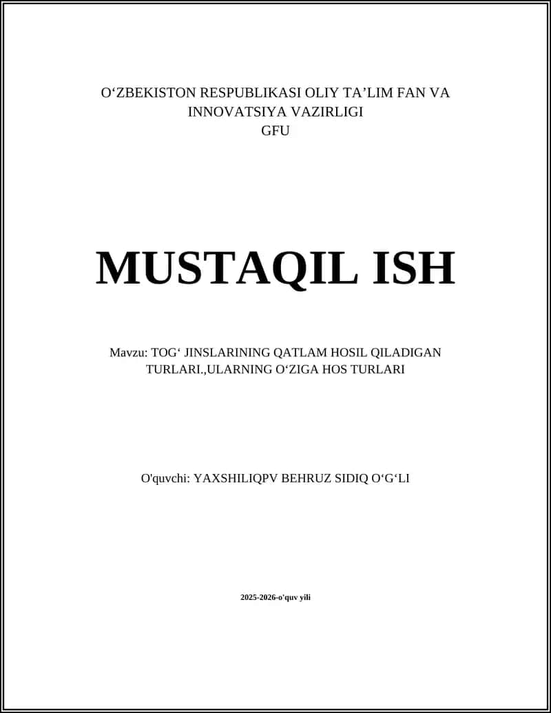 Choʻkma toshlar: klastik turlari 1