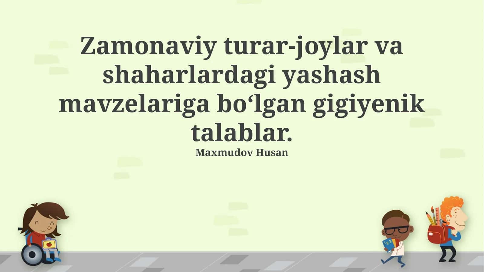 Zamonaviy turar-joylar va shaharlardagi yashash mavzelariga bo‘lgan gigiyenik talablar 1