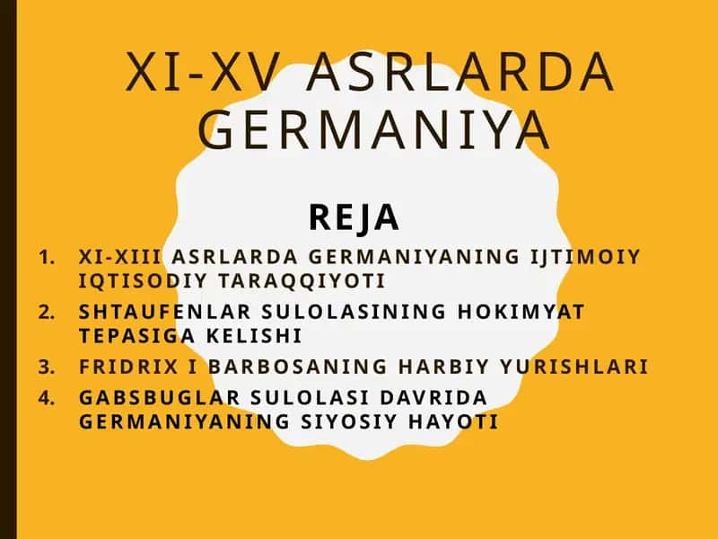 XI-XV ASRLARDA GERMANIYA 1
