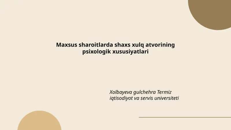 Harbiy xizmat va jangovar sharoitlarda shaxs xulq-atvorining psixologik xususiyatlari 1