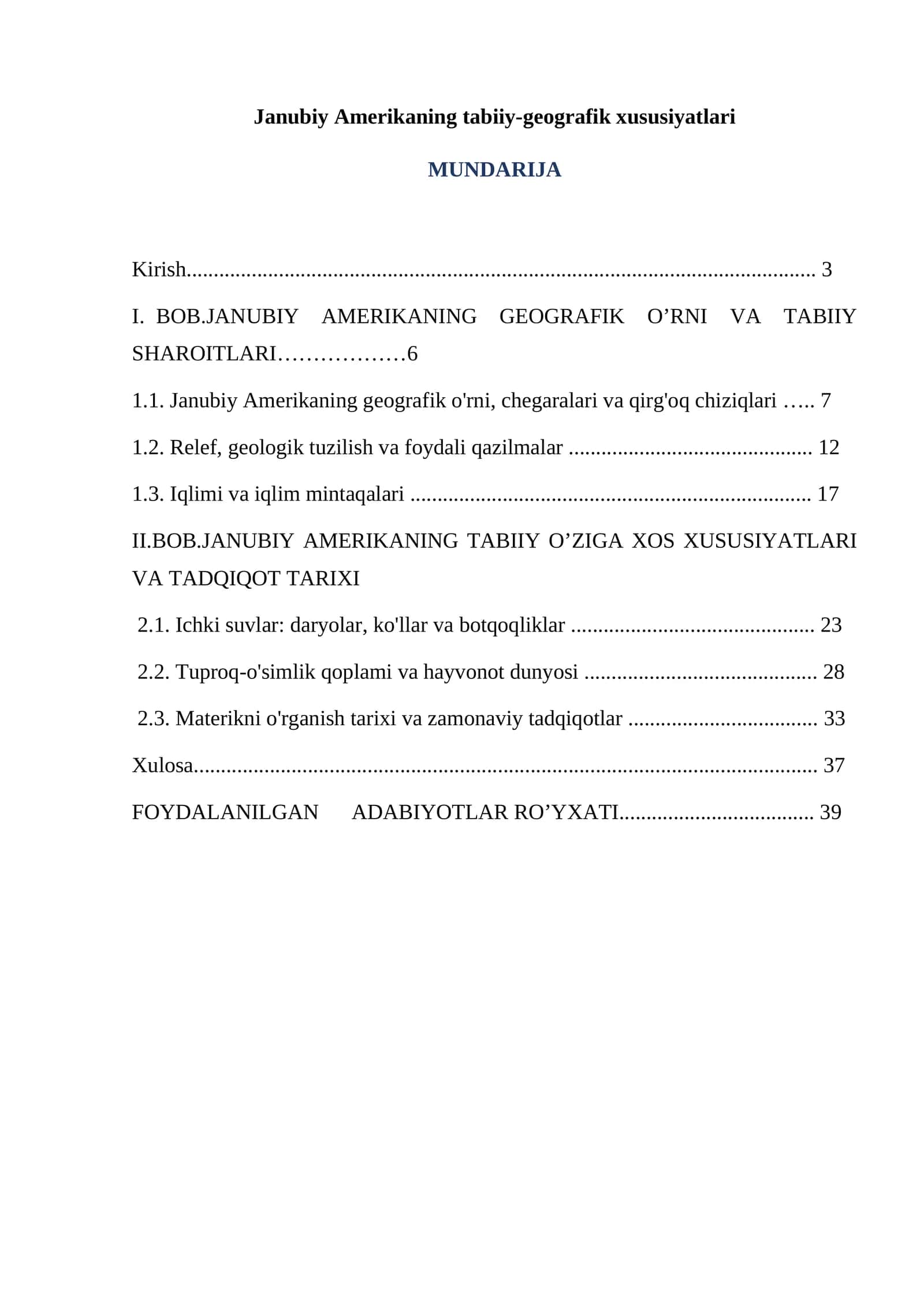 Janubiy Amerikaning tabiiy-geografik xususiyatlari 1