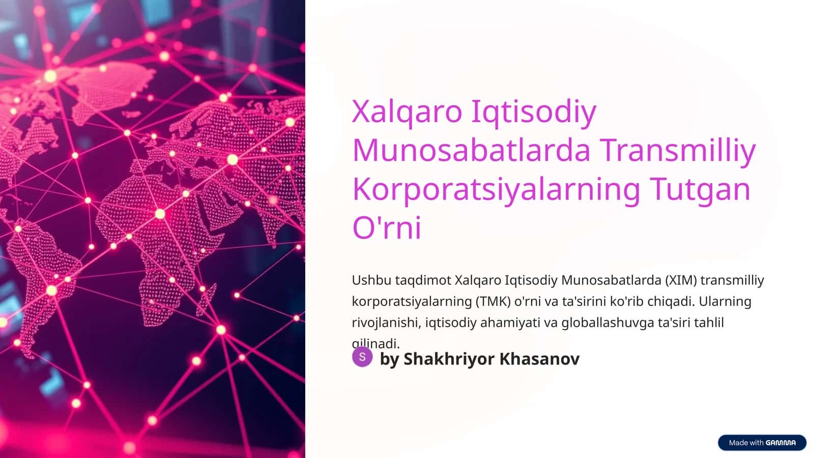 Xalqaro Iqtisodiy Munosabatlarda Transmilliy Korporatsiyalarning Tutgan O'rni 1