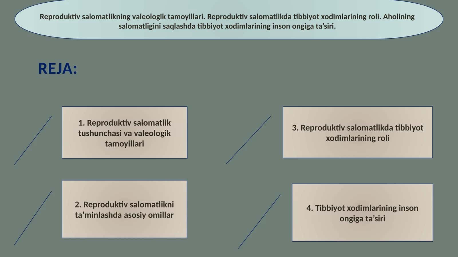 Reproduktiv salomatlikning valeologik tamoyillari 1