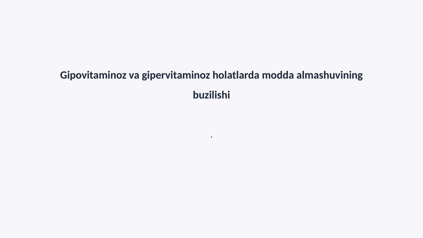 Modda almashuvining buzilishi 1