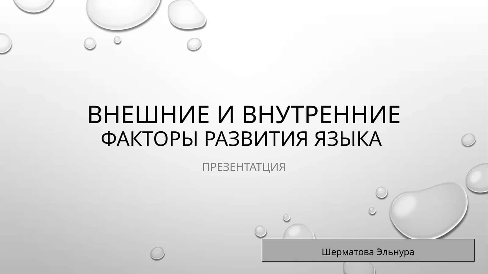 Внешние и внутренние факторы развития языка 1