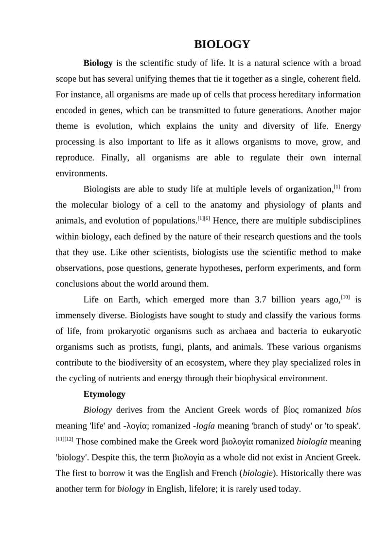 BIOLOGY 1