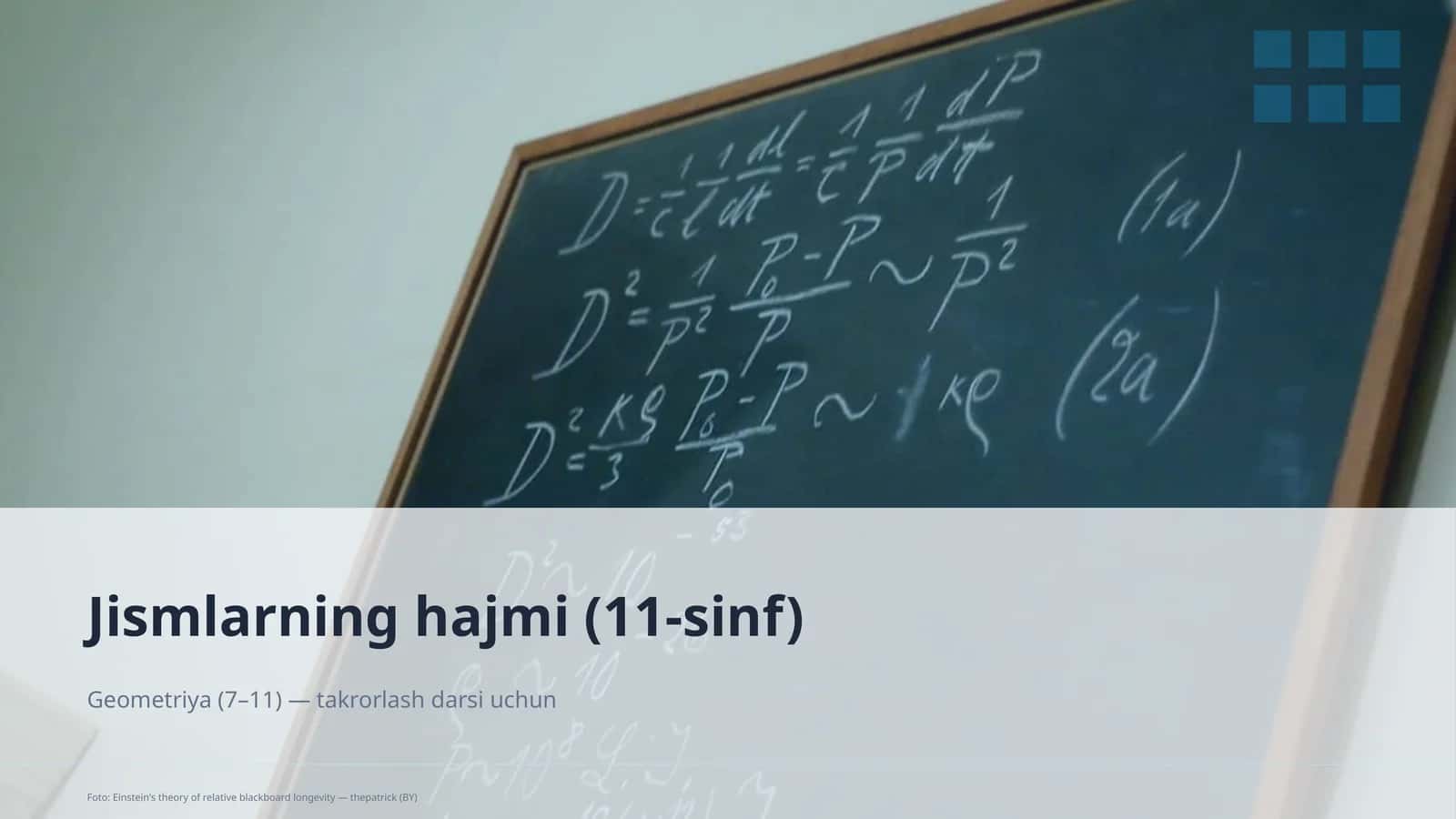 Jismlarning hajmi (11-sinf) 1