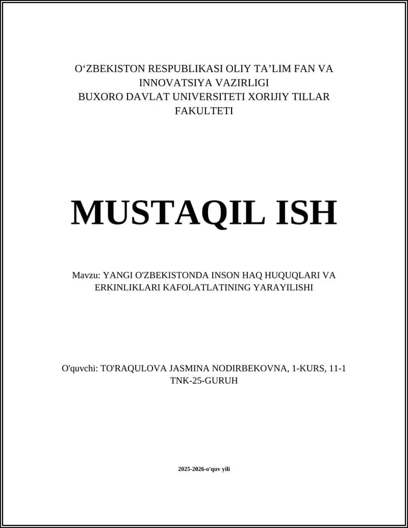 Konstitutsiya va inson huquqlarini kafolatlovchi normativ-huquqiy bazaning modernizatsiyasi 1
