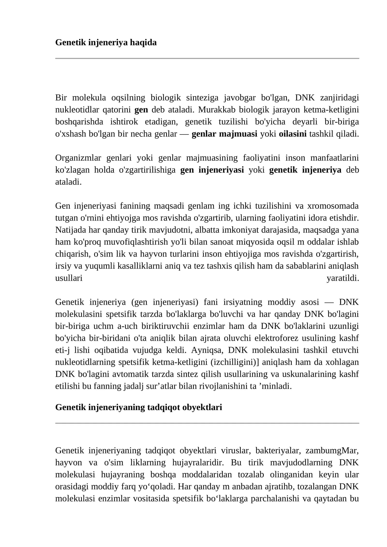 Genetik injeneriya haqida 1