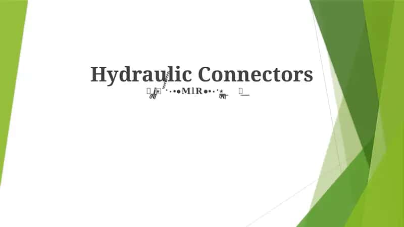 Hydraulic Connectors 1