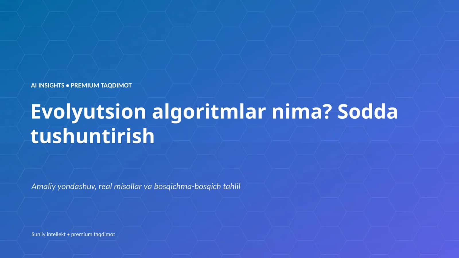 Evolyutsion algoritmlar 1