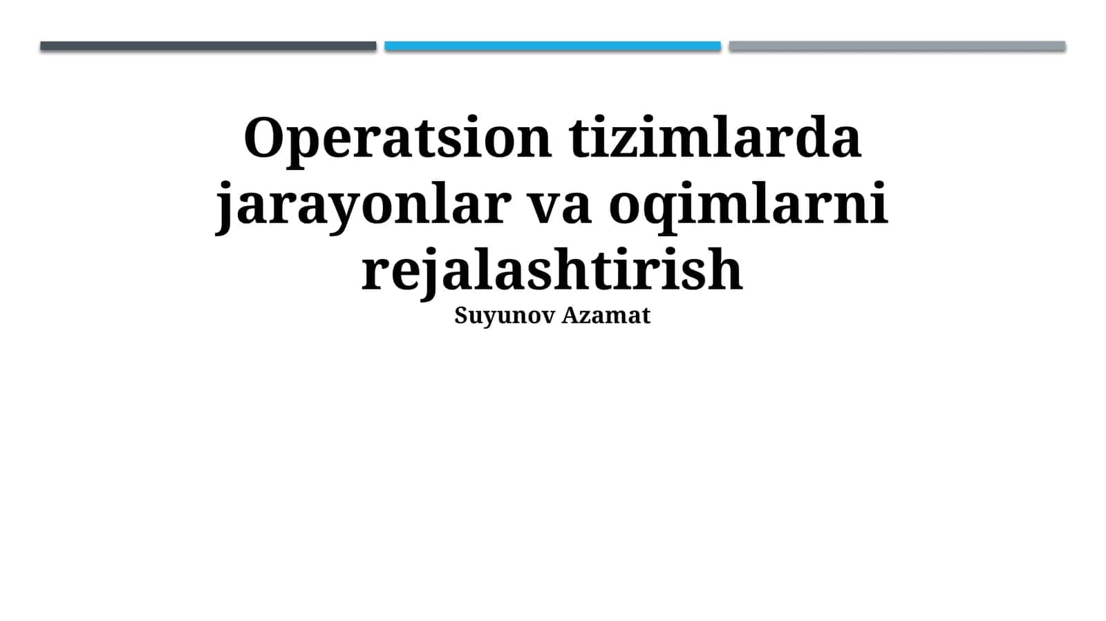 Jarayonlarni Rejalashtirish 1
