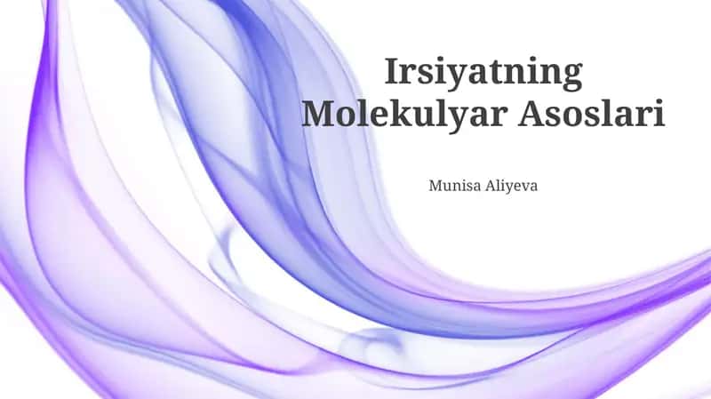 Irsiyatning Molekulyar Asoslari 1