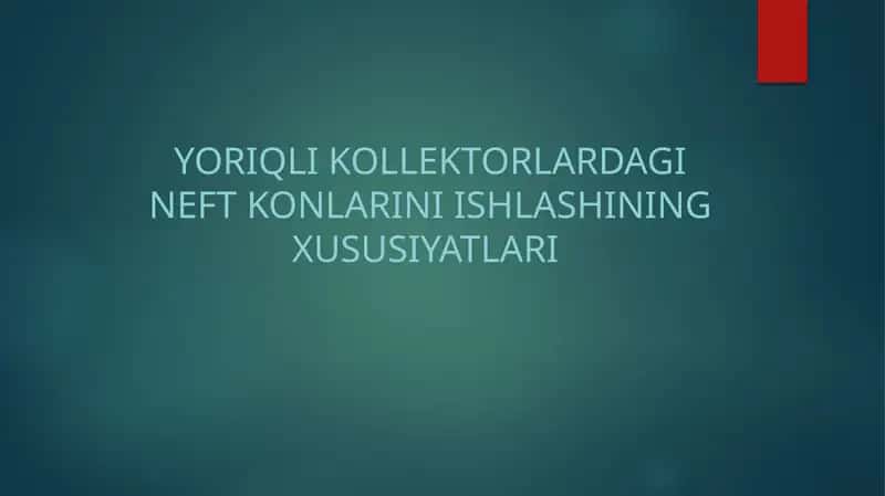 Neft konlarini ishlash 1