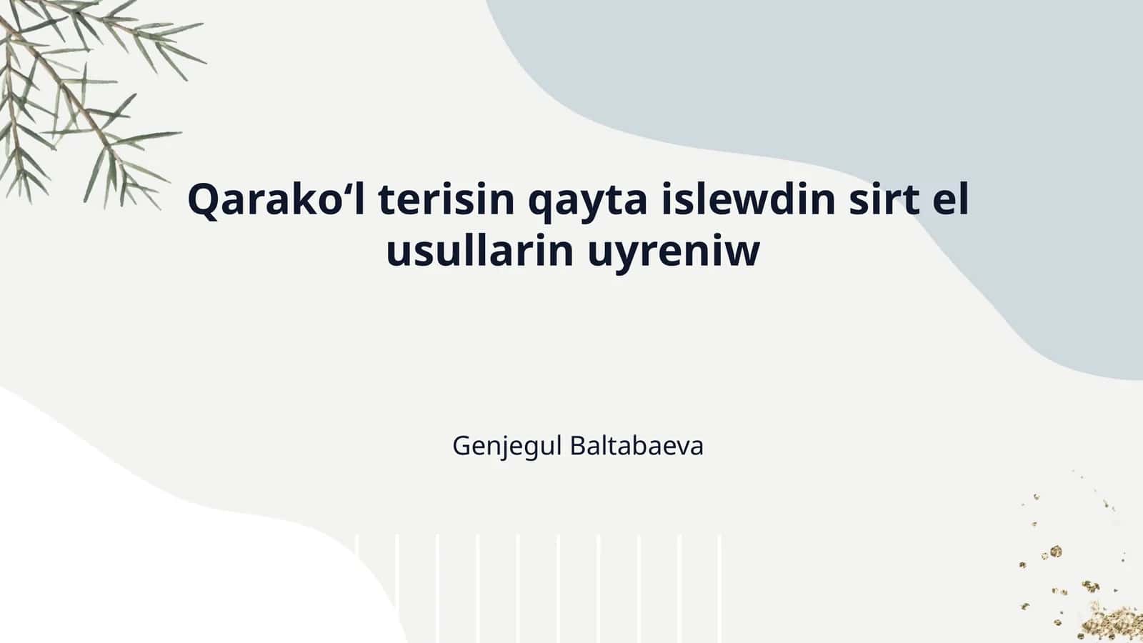 Qarakoʻl terisin qayta islewdin sirt el usullarin uyreniw 1