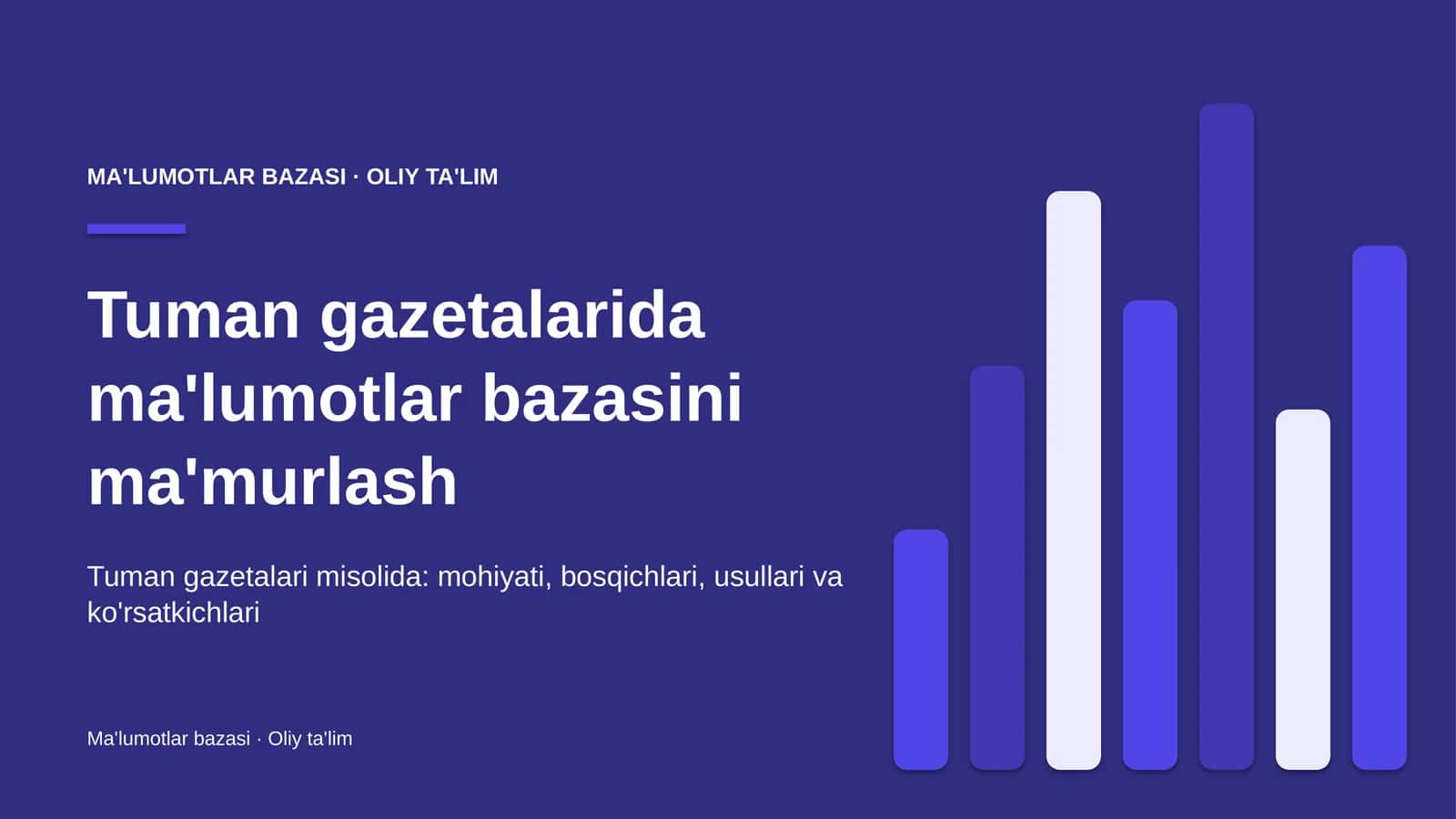 Tuman gazetalarida ma'lumotlar bazasini ma'murlash 1
