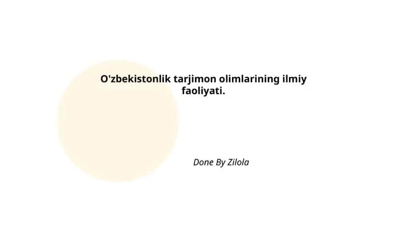 O'zbekistonlik tarjimon olimlarining ilmiy faoliyati 1