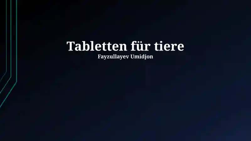 Tabletten für Tiere
