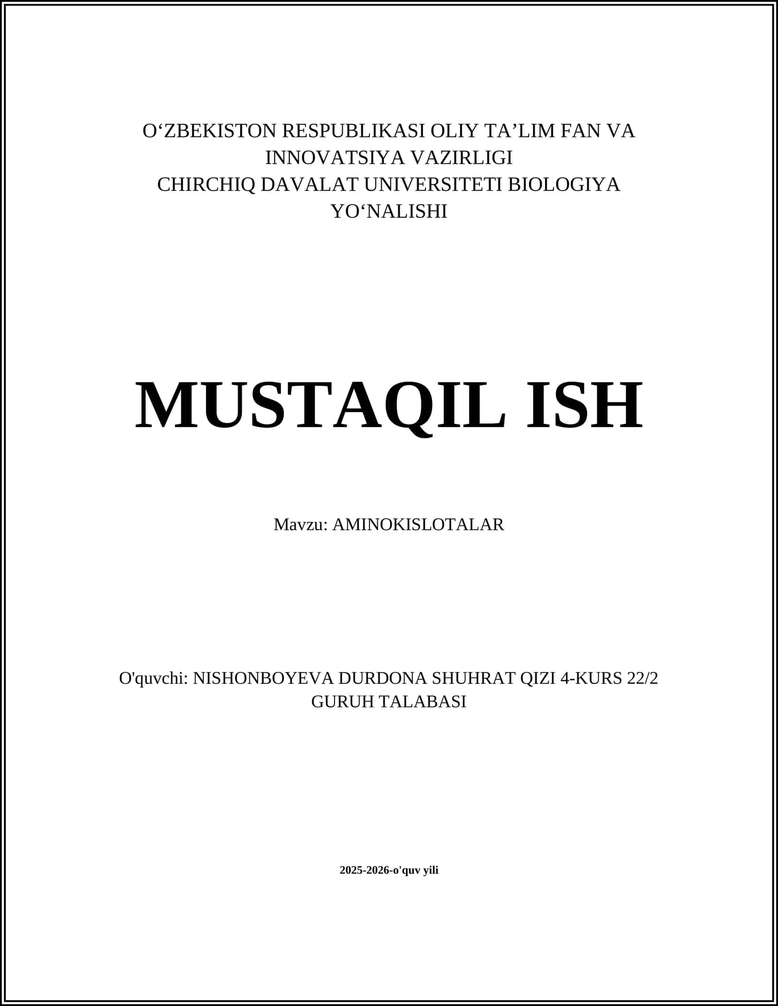 AMINOKISLOTALAR 1