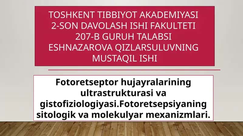 Fotoretseptor hujayralari 1