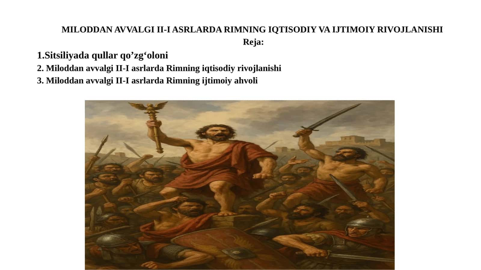 Miloddan Avvalgi II-I Asrlarda Rimning Iqtisodiy va Ijtisoiy Rivojlanishi 1