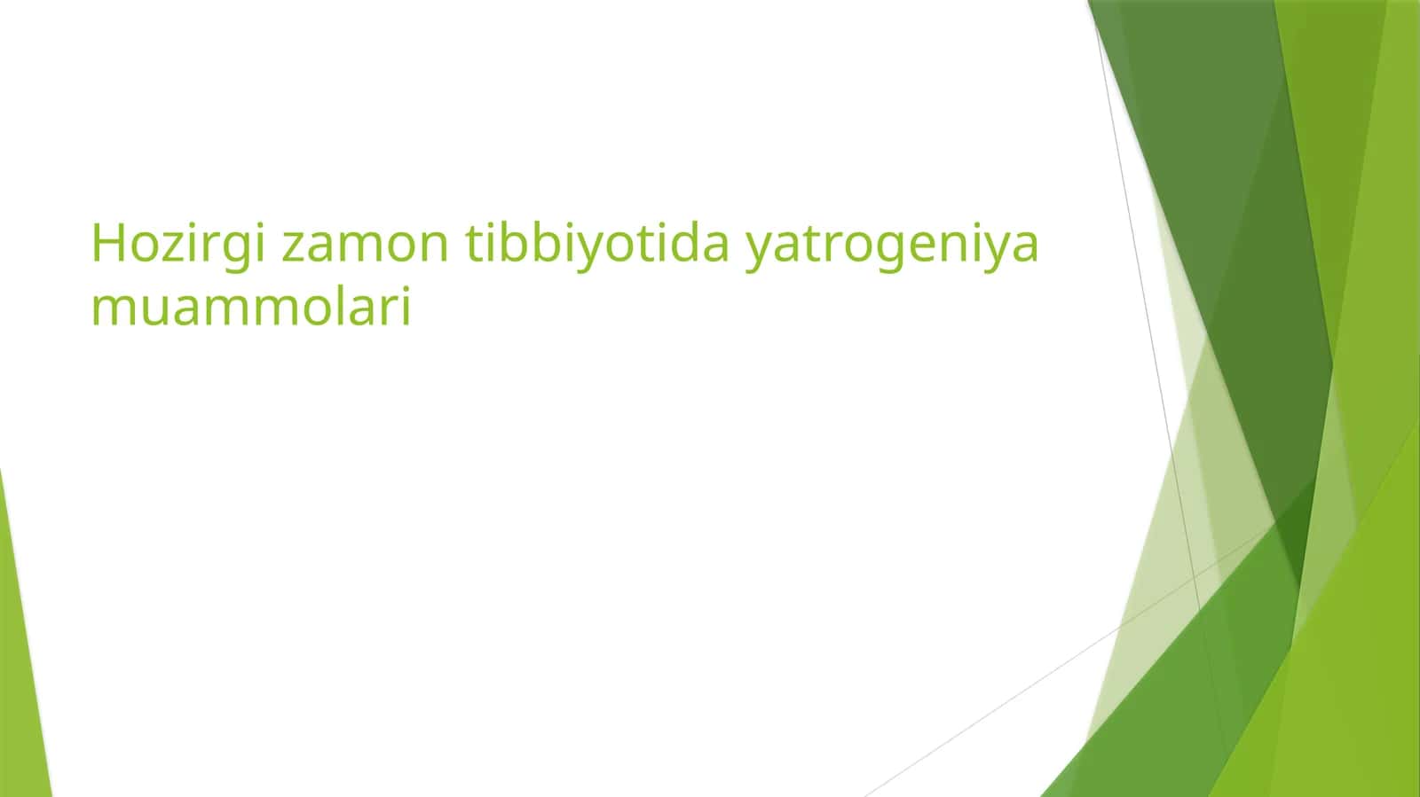 Yatrogeniya Muammolari 1