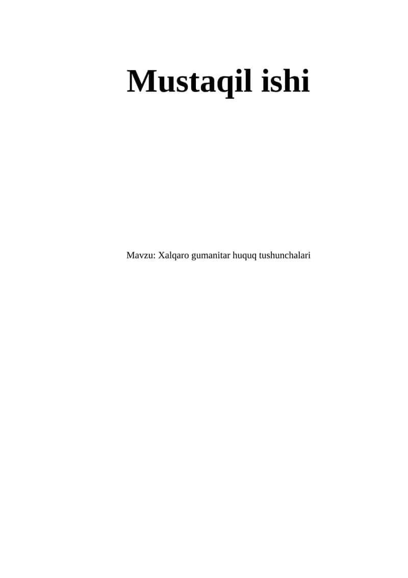 Xalqaro gumanitar huquq tushunchalari 1