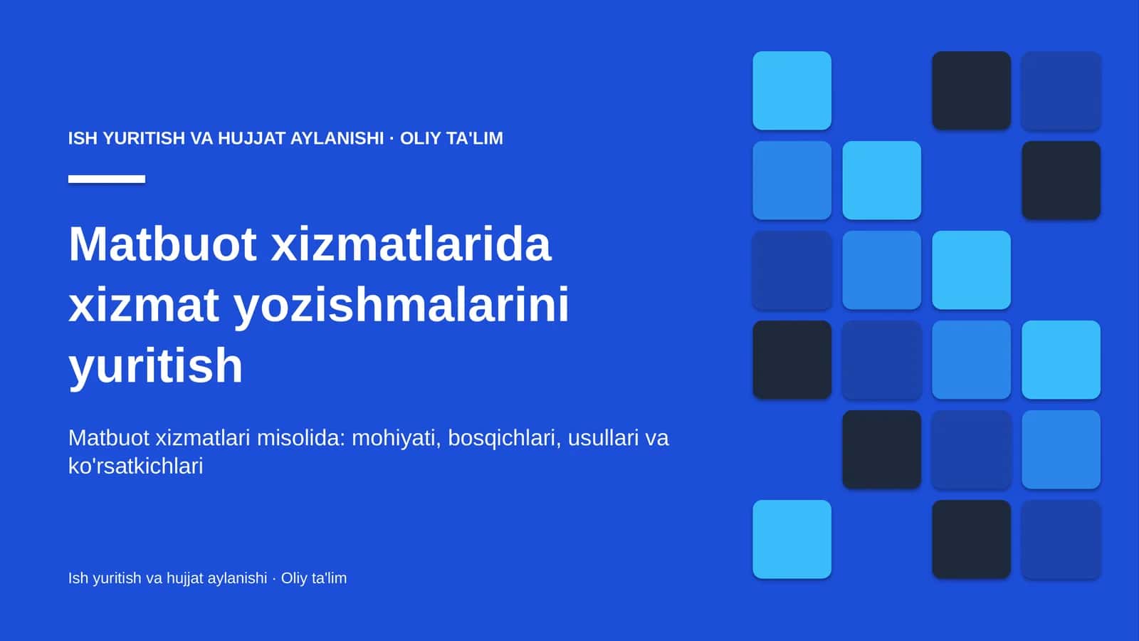 matbuot xizmatlarida xizmat yozishmalarini yuritish 9848 1