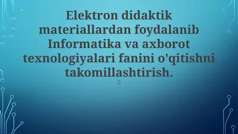 Elektron Didaktik Materiallar 1