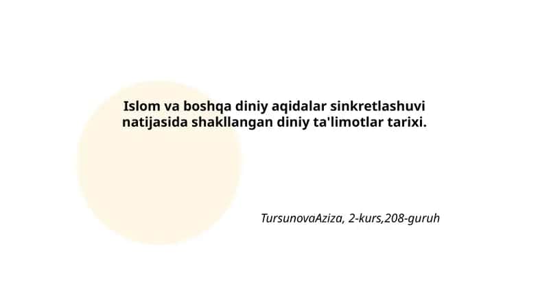 Diniy ta'limotlar tarixi 1