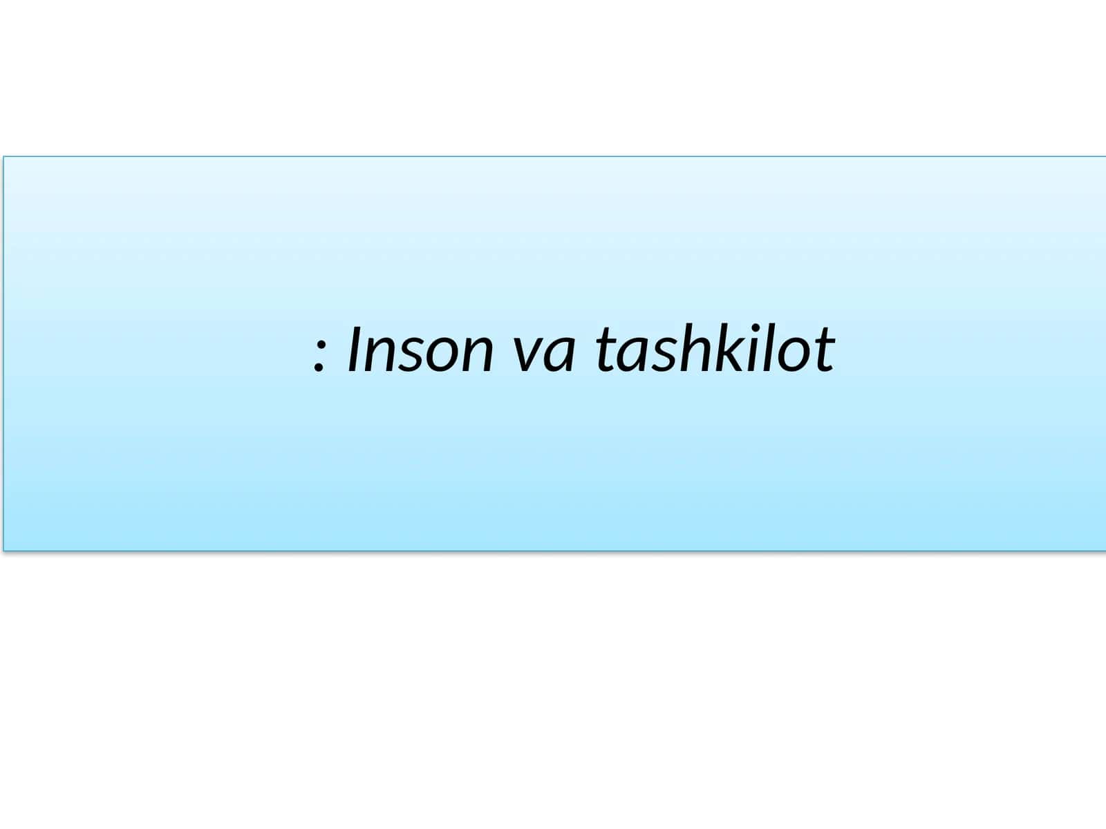 Inson va tashkilot 1