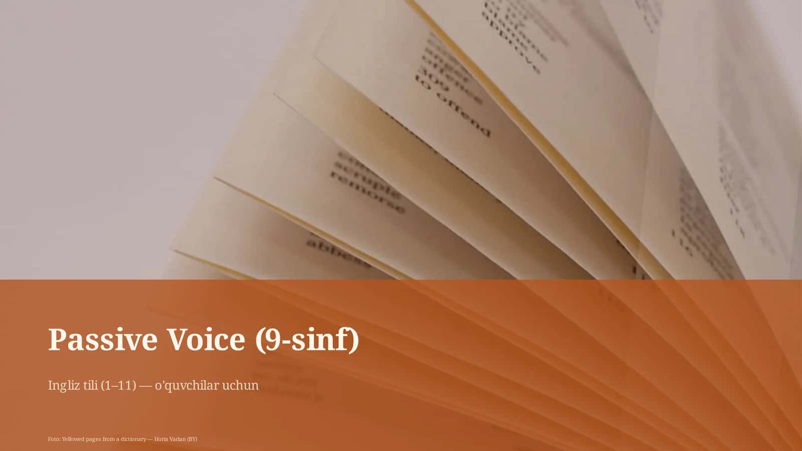 Passive Voice (9-sinf) 1